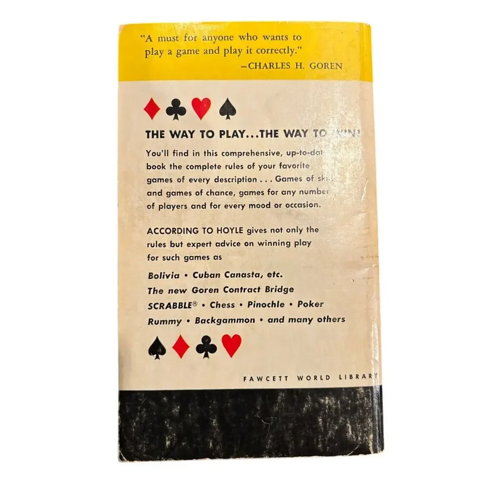 VTG 1965 Rules of Games According to Hoyle Book by Richard Frey, PB, VG